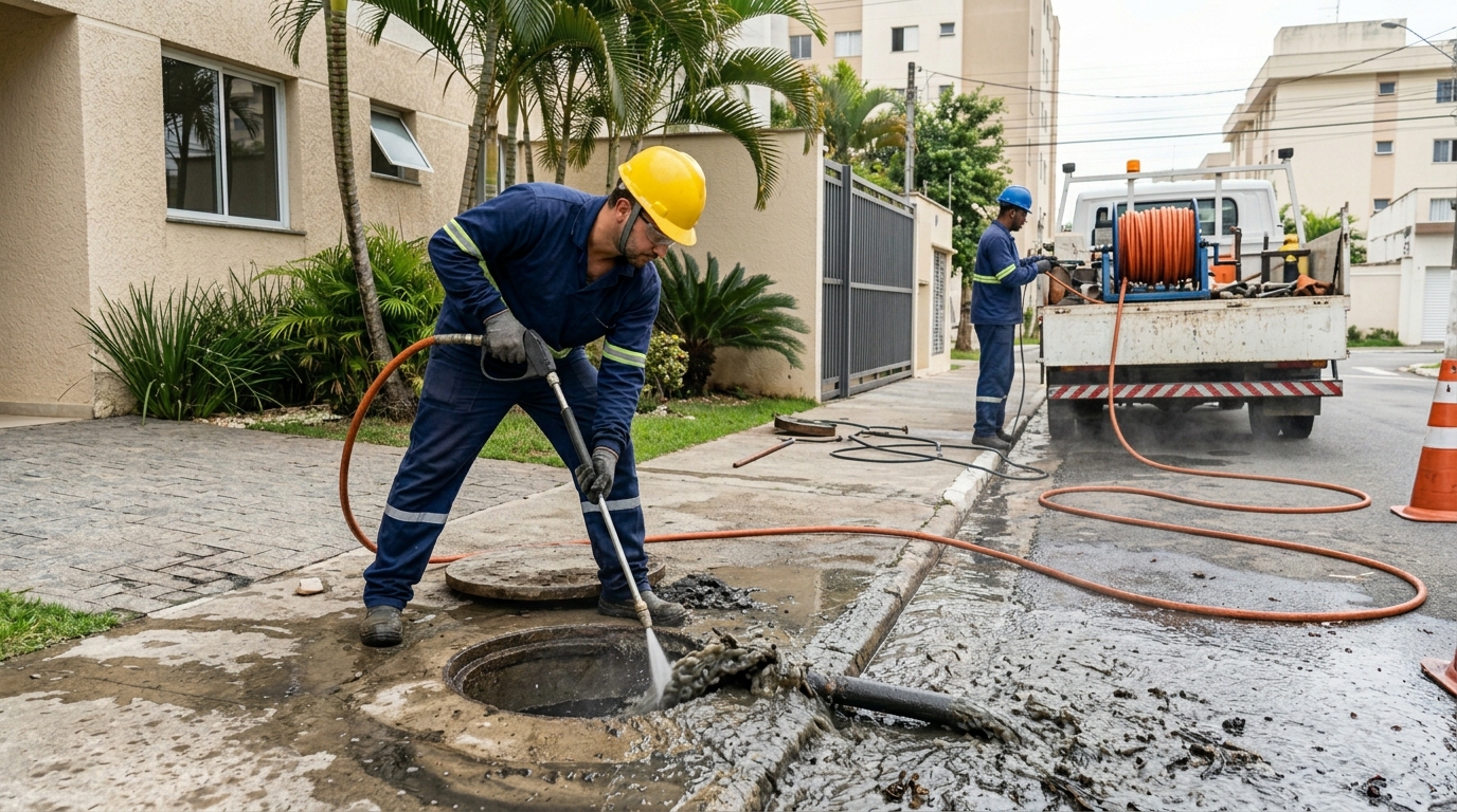 Hidrojateamento com jato de alta pressão em Campina Grande-PB